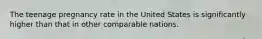 The teenage pregnancy rate in the United States is significantly higher than that in other comparable nations.