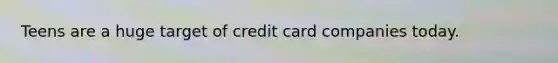 Teens are a huge target of credit card companies today.
