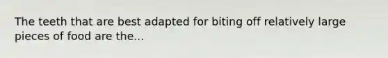 The teeth that are best adapted for biting off relatively large pieces of food are the...