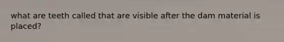 what are teeth called that are visible after the dam material is placed?