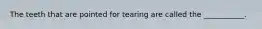 The teeth that are pointed for tearing are called the ___________.