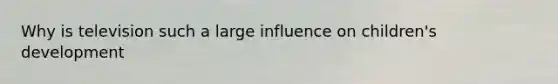 Why is television such a large influence on children's development