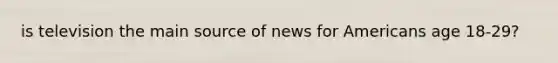 is television the main source of news for Americans age 18-29?