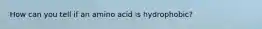 How can you tell if an amino acid is hydrophobic?