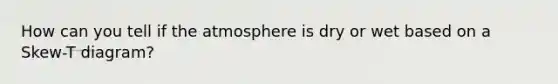 How can you tell if the atmosphere is dry or wet based on a Skew-T diagram?