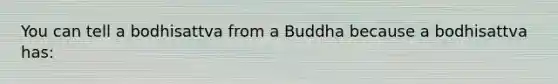 You can tell a bodhisattva from a Buddha because a bodhisattva has: