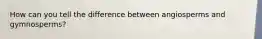 How can you tell the difference between angiosperms and gymnosperms?
