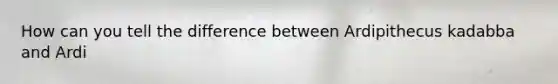 How can you tell the difference between Ardipithecus kadabba and Ardi