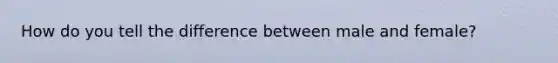 How do you tell the difference between male and female?