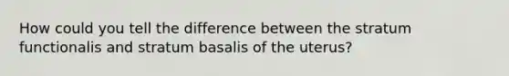 How could you tell the difference between the stratum functionalis and stratum basalis of the uterus?