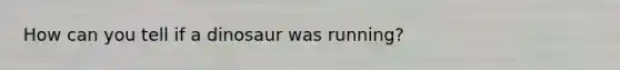 How can you tell if a dinosaur was running?