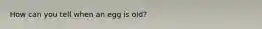 How can you tell when an egg is old?