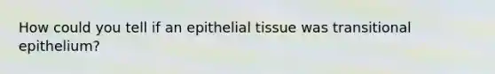 How could you tell if an epithelial tissue was transitional epithelium?