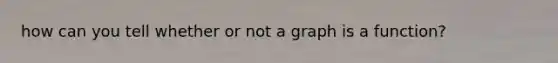 how can you tell whether or not a graph is a function?