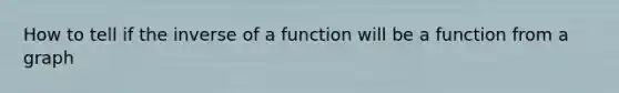 How to tell if the inverse of a function will be a function from a graph