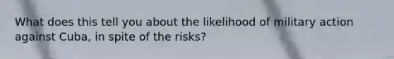 What does this tell you about the likelihood of military action against Cuba, in spite of the risks?