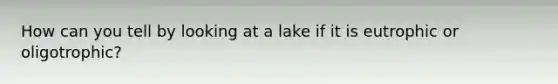 How can you tell by looking at a lake if it is eutrophic or oligotrophic?