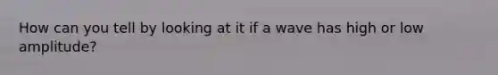 How can you tell by looking at it if a wave has high or low amplitude?