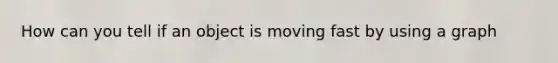 How can you tell if an object is moving fast by using a graph