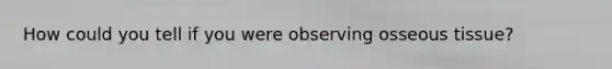 How could you tell if you were observing osseous tissue?