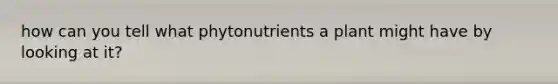 how can you tell what phytonutrients a plant might have by looking at it?