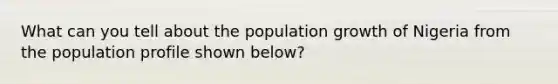 What can you tell about the population growth of Nigeria from the population profile shown below?