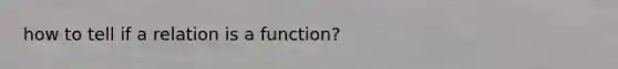 how to tell if a relation is a function?