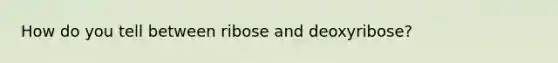 How do you tell between ribose and deoxyribose?