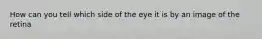 How can you tell which side of the eye it is by an image of the retina