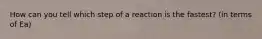 How can you tell which step of a reaction is the fastest? (in terms of Ea)