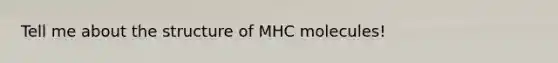 Tell me about the structure of MHC molecules!