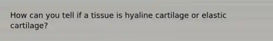 How can you tell if a tissue is hyaline cartilage or elastic cartilage?