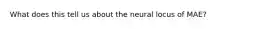 What does this tell us about the neural locus of MAE?