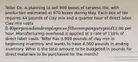 Teller Co. is planning to sell 900 boxes of ceramic tile, with production estimated at 870 boxes during May. Each box of tile requires 44 pounds of clay mix and a quarter hour of direct labor. Clay mix costs 0.40 per pound and employees of the company are paid12.00 per hour. Manufacturing overhead is applied at a rate of 110% of direct labor costs. Teller has 3,900 pounds of clay mix in beginning inventory and wants to have 4,500 pounds in ending inventory. What is the total amount to be budgeted in pounds for direct materials to be purchased for the month?