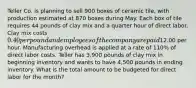 Teller Co. is planning to sell 900 boxes of ceramic tile, with production estimated at 870 boxes during May. Each box of tile requires 44 pounds of clay mix and a quarter hour of direct labor. Clay mix costs 0.40 per pound and employees of the company are paid12.00 per hour. Manufacturing overhead is applied at a rate of 110% of direct labor costs. Teller has 3,900 pounds of clay mix in beginning inventory and wants to have 4,500 pounds in ending inventory. What is the total amount to be budgeted for direct labor for the month?