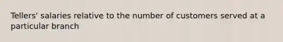 Tellers' salaries relative to the number of customers served at a particular branch