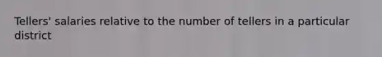 Tellers' salaries relative to the number of tellers in a particular district