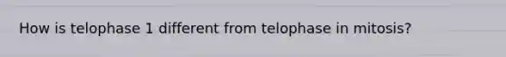 How is telophase 1 different from telophase in mitosis?