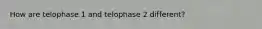 How are telophase 1 and telophase 2 different?