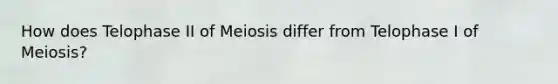 How does Telophase II of Meiosis differ from Telophase I of Meiosis?