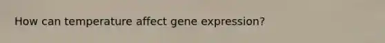 How can temperature affect gene expression?