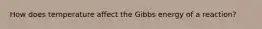 How does temperature affect the Gibbs energy of a reaction?