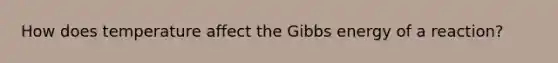 How does temperature affect the Gibbs energy of a reaction?