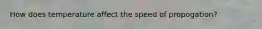 How does temperature affect the speed of propogation?