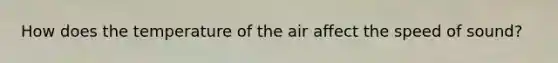 How does the temperature of the air affect the speed of sound?