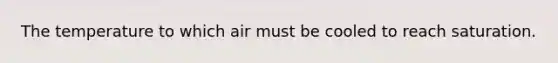 The temperature to which air must be cooled to reach saturation.