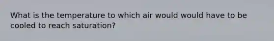 What is the temperature to which air would would have to be cooled to reach saturation?