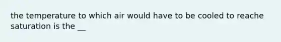 the temperature to which air would have to be cooled to reache saturation is the __