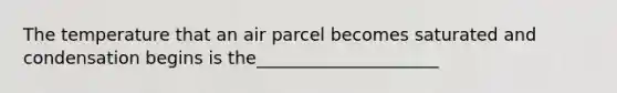 The temperature that an air parcel becomes saturated and condensation begins is the_____________________