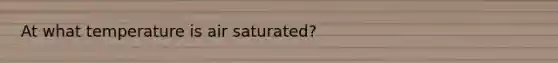 At what temperature is air saturated?